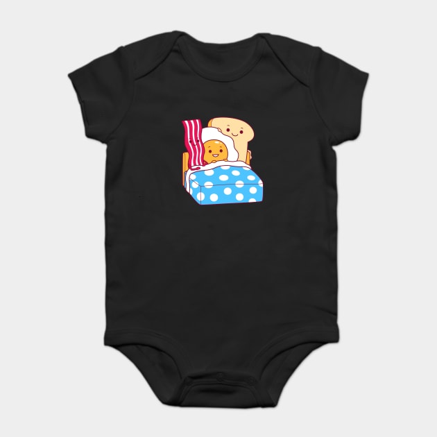 Breakfast In Bed Baby Bodysuit by dumbshirts